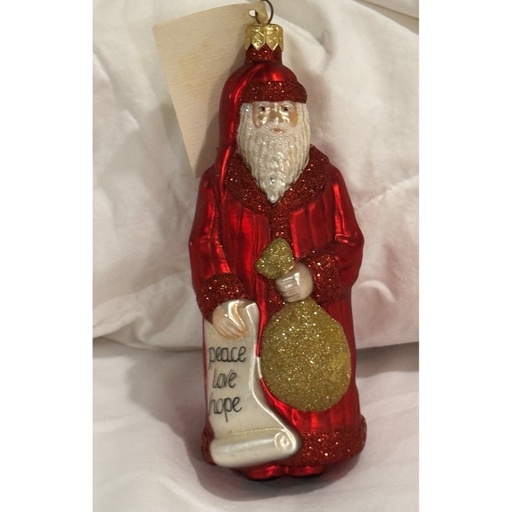 Patricia Breen Gift of Season Santa Claus Christmas Ornament Peace Love Hope